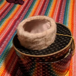 Blond mink stole and hat.